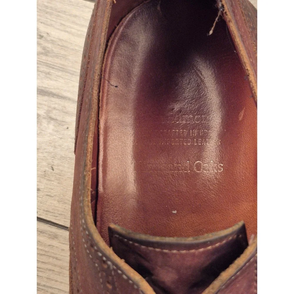 Allen Edmonds Thousand Oaks Brown Leather Wingtip Shoes Lace Up‎ Oxfords 10.5 D
